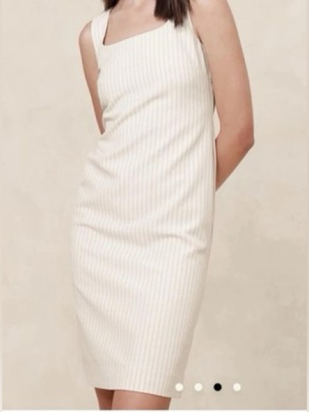 Banana Republic Cream Pinstripe Dress